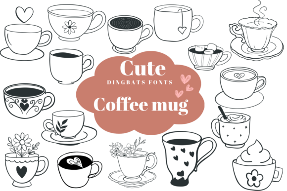 Cute Coffee Mug: A Practical Dingbats Font for Warm, Handcrafted Design