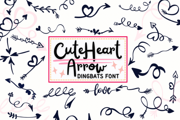 Cute Heart Arrow: A Sketch-Style Dingbats Font for Thoughtful Creative Work