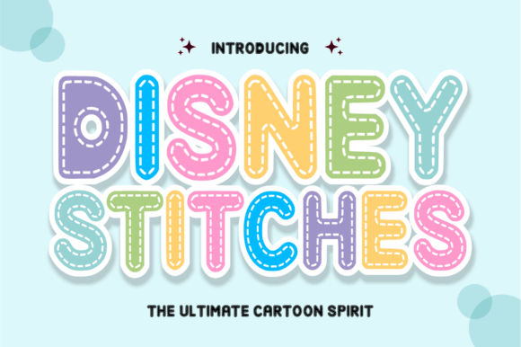Disney Stitches: A Whimsical Display Font with Embroidery-Inspired Detail