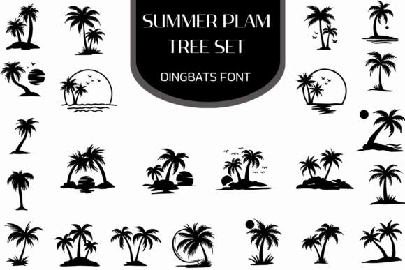 Summer Palm Tree Set: Tropical Icons, One Keystroke Away