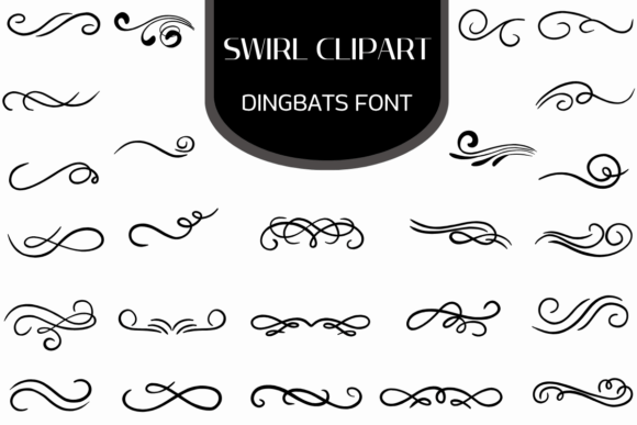 Swirl Clipart Dingbats Font: Designing with Ornamental Precision and Scalable Grace
